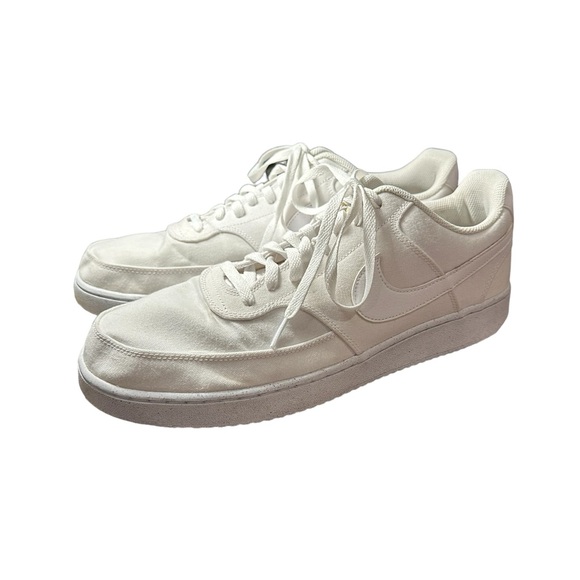 Nike Court Vision Canvas Next Nature Low Triple White. Size 14 - Picture 2 of 8